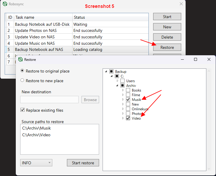 Konfiguration Wiederhestellung